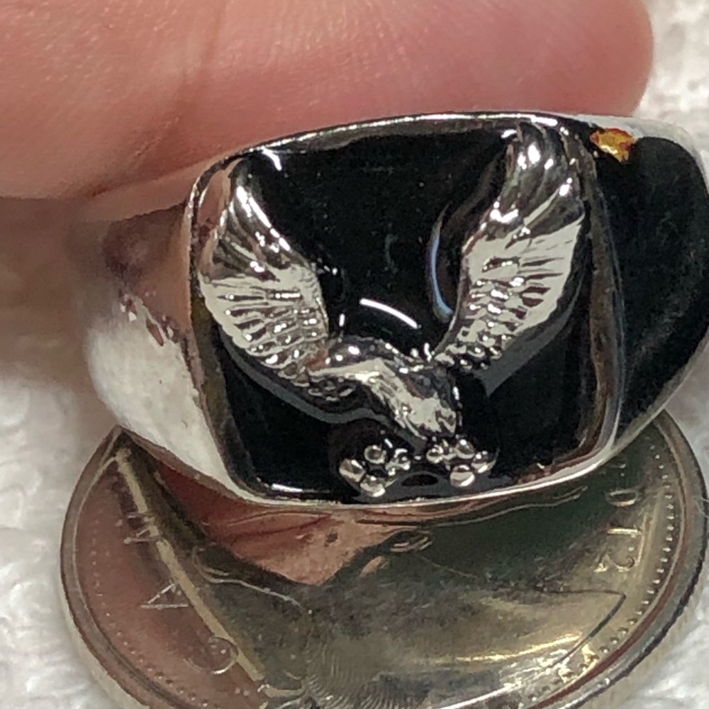 🖤💍Mens silver and eagle ring new never worn